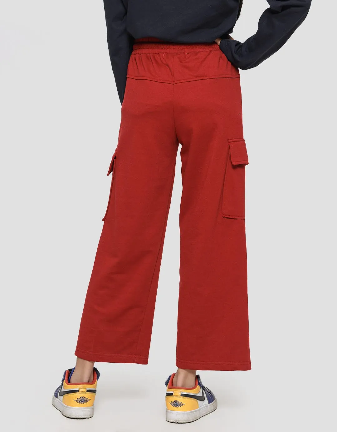Aero Wide Leg Cut Sew Kargo Paris Celana Panjang Anak Perempuan