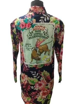 American Cowgirl Patch Shirt - Floral (IN22518)