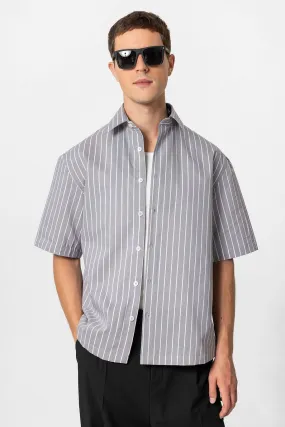 ANT Oversized Short Sleeve Striped Men's Shirt - Plymouth
