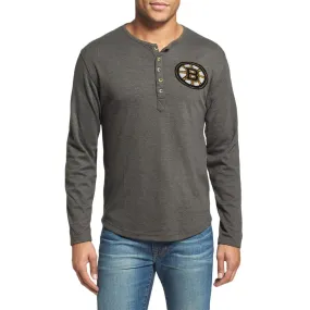 Boston Bruins - Chest Logo Primo Adult Henley Long Sleeve T-Shirt