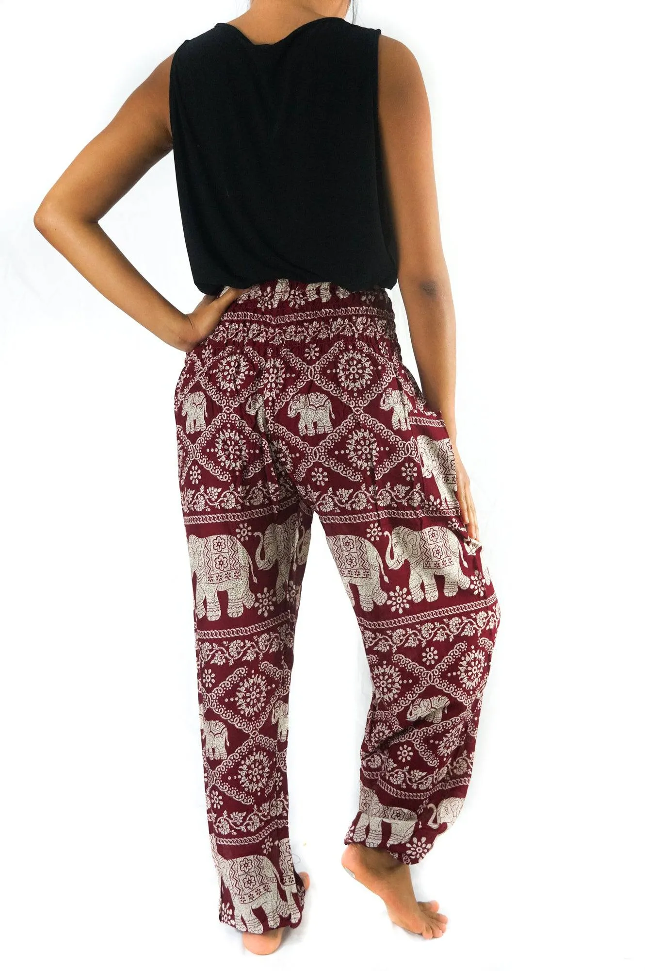 Burgundy Boho Elephant Pants | CozyCouture®