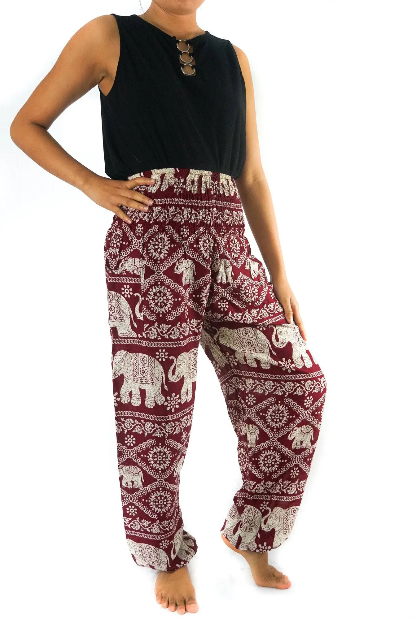 Burgundy Boho Elephant Pants | CozyCouture®