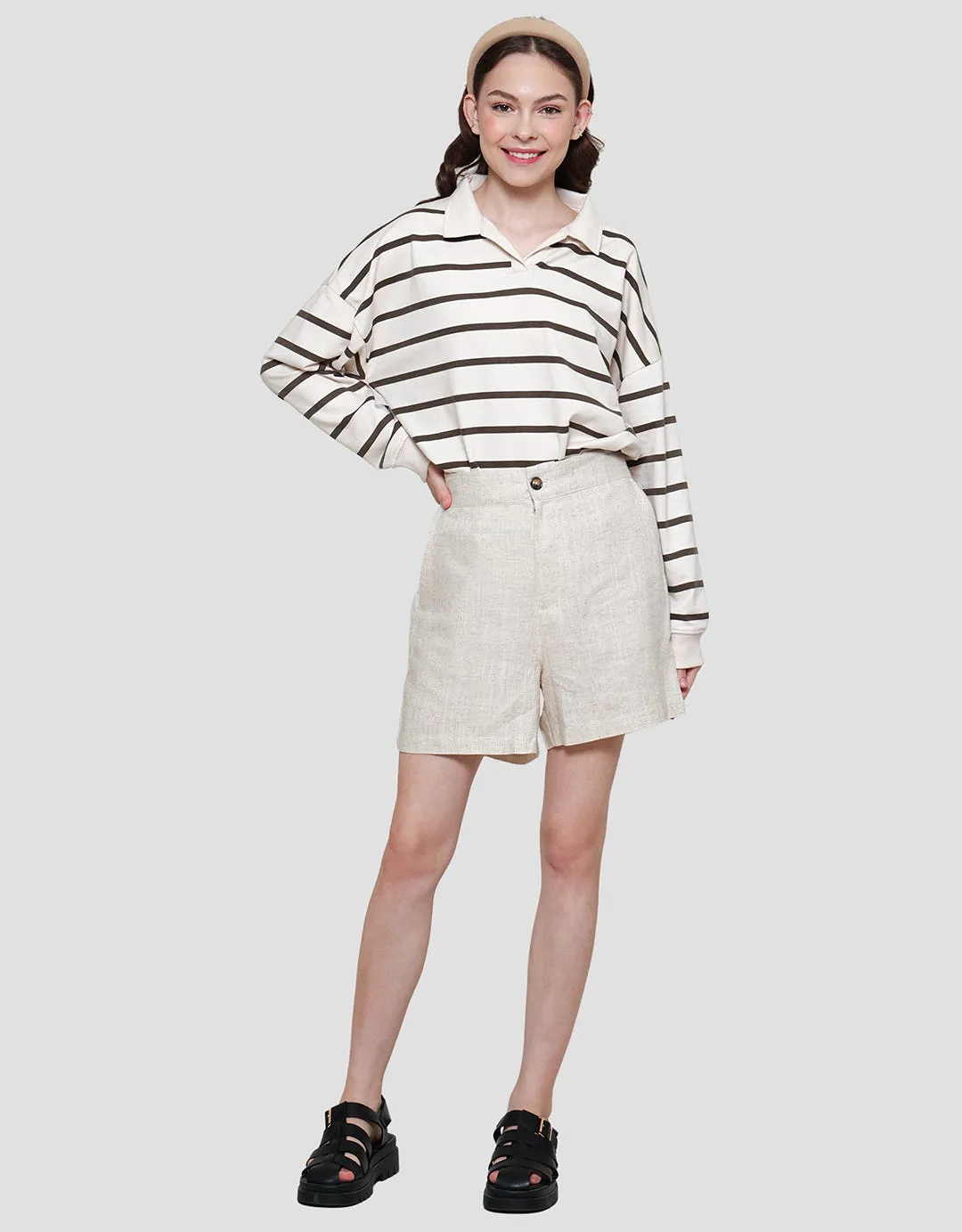 Connexion Linen Blend Celana Pendek Wanita