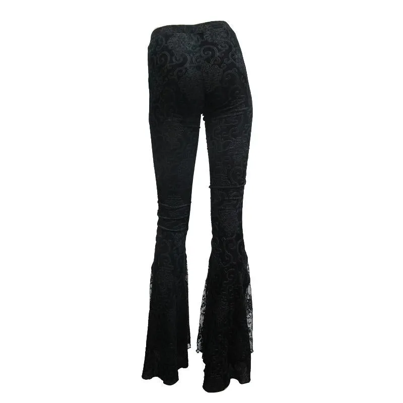 'Dark Drapery' Gothic Bell-Bottom Pants