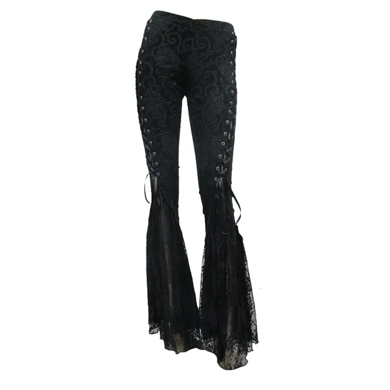 'Dark Drapery' Gothic Bell-Bottom Pants