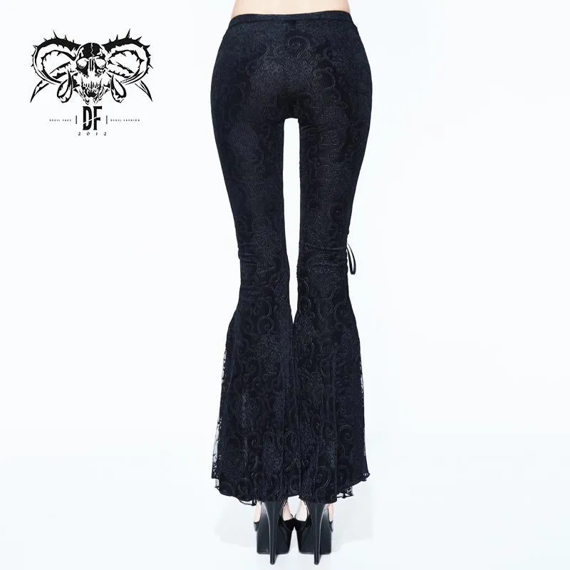 'Dark Drapery' Gothic Bell-Bottom Pants