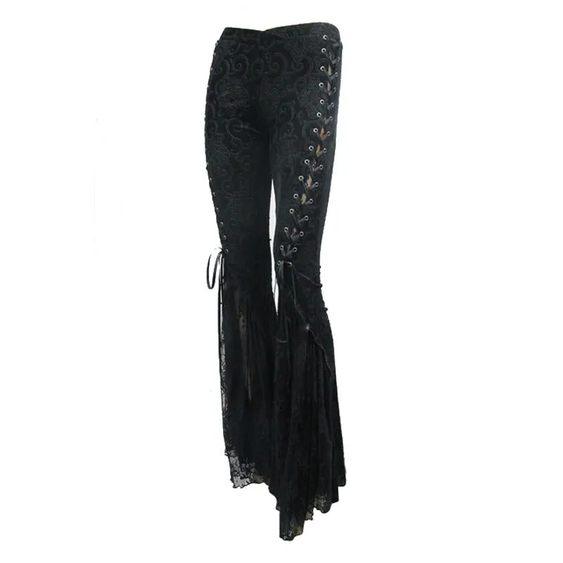 'Dark Drapery' Gothic Bell-Bottom Pants