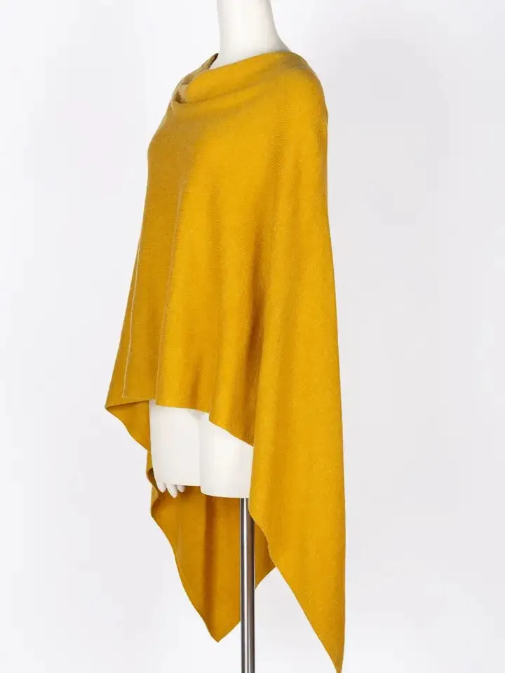 Dolma Cashmere Poncho - LOTTA YELLOW