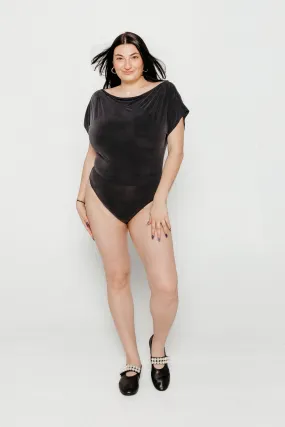 Drape Bodysuit Slate Black