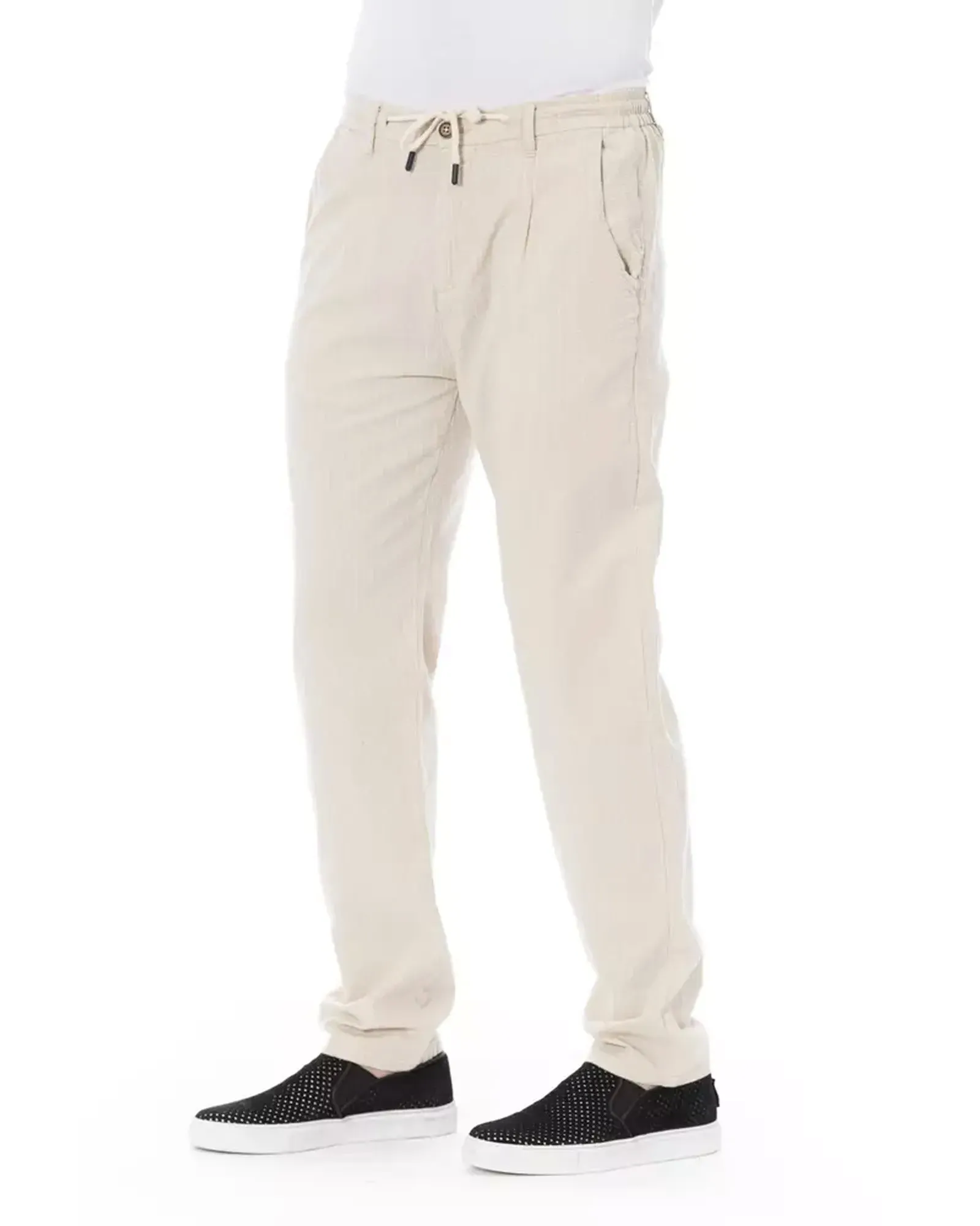 Drawstring Closure Chino Trousers with Pockets W32 US Men