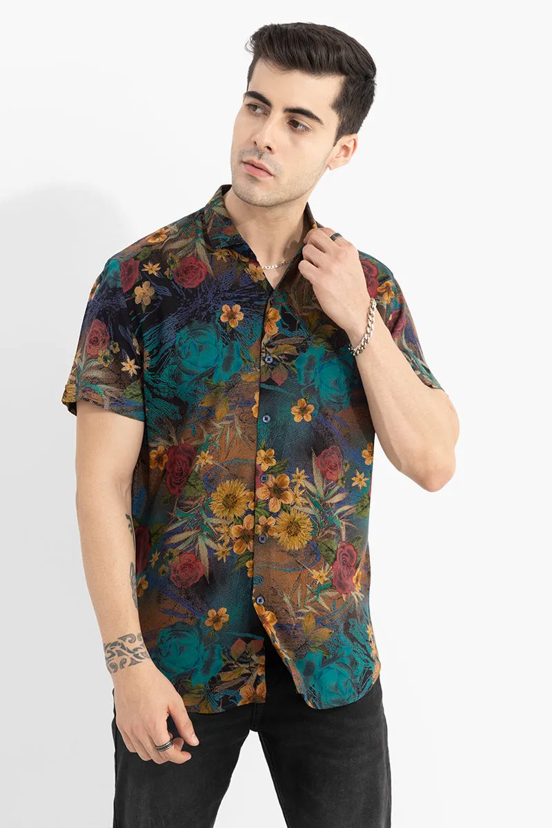 Hybrid Rose Navy Shirt
