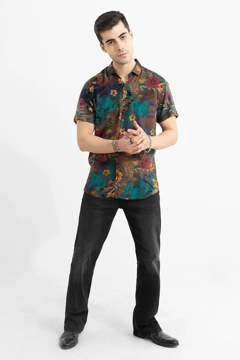 Hybrid Rose Navy Shirt