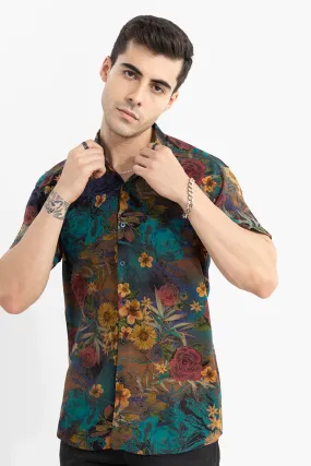 Hybrid Rose Navy Shirt