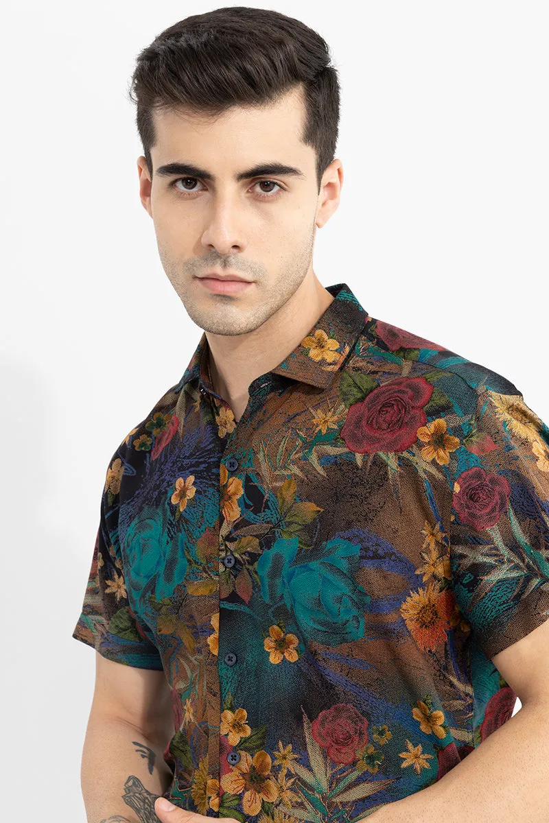 Hybrid Rose Navy Shirt