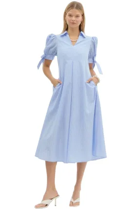 Ladies Dainty Stripe Midi Dress