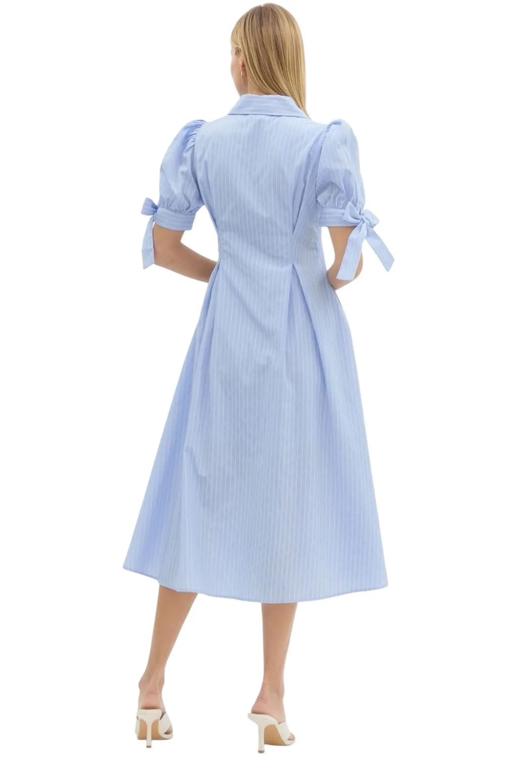Ladies Dainty Stripe Midi Dress
