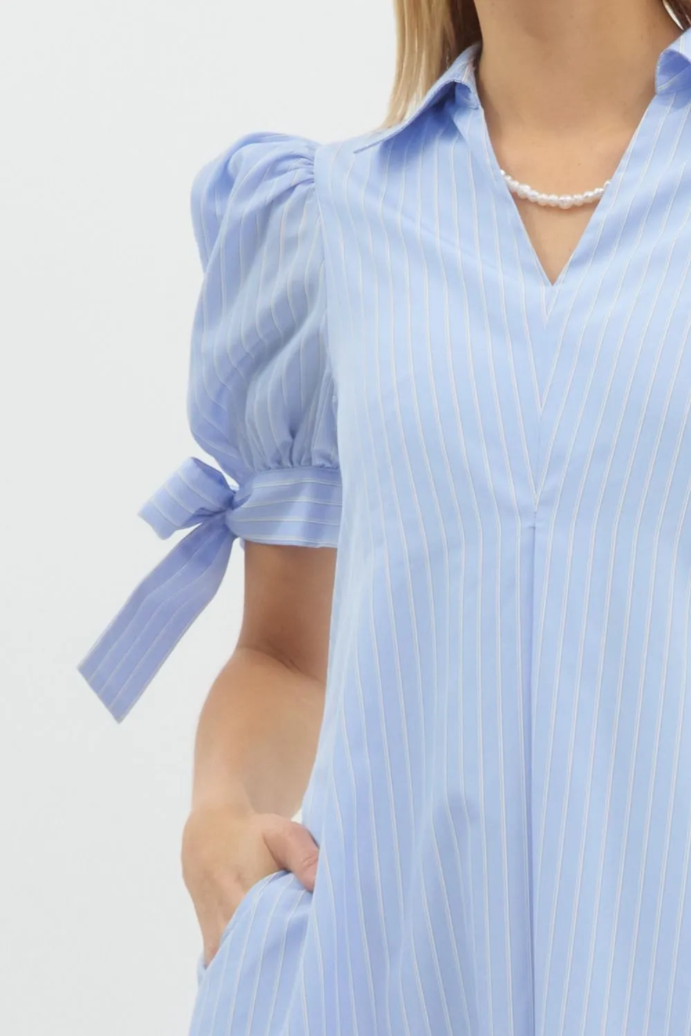 Ladies Dainty Stripe Midi Dress