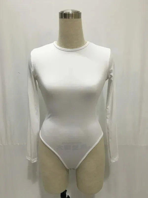 Lady Glams Versatile Long Sleeve O-Neck Bodysuit