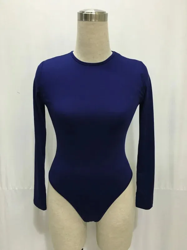 Lady Glams Versatile Long Sleeve O-Neck Bodysuit