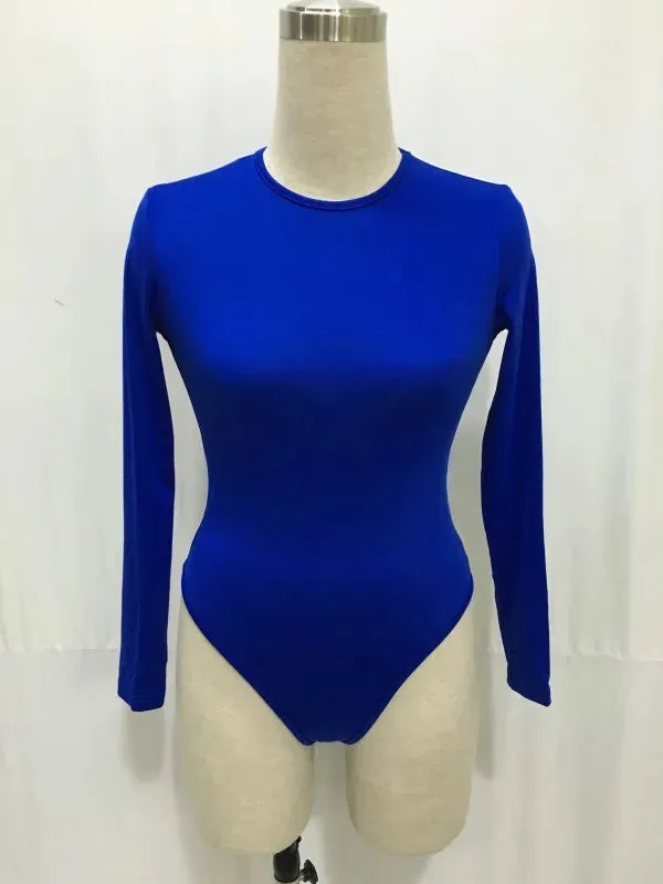 Lady Glams Versatile Long Sleeve O-Neck Bodysuit