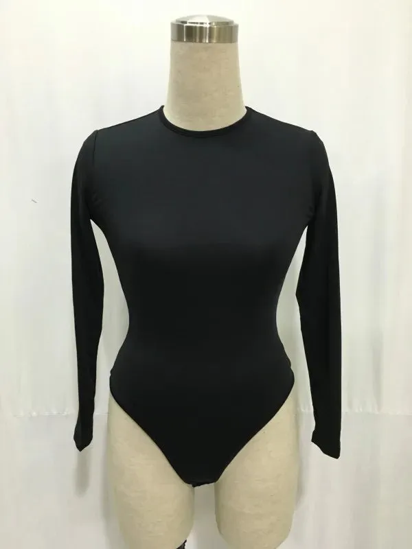 Lady Glams Versatile Long Sleeve O-Neck Bodysuit