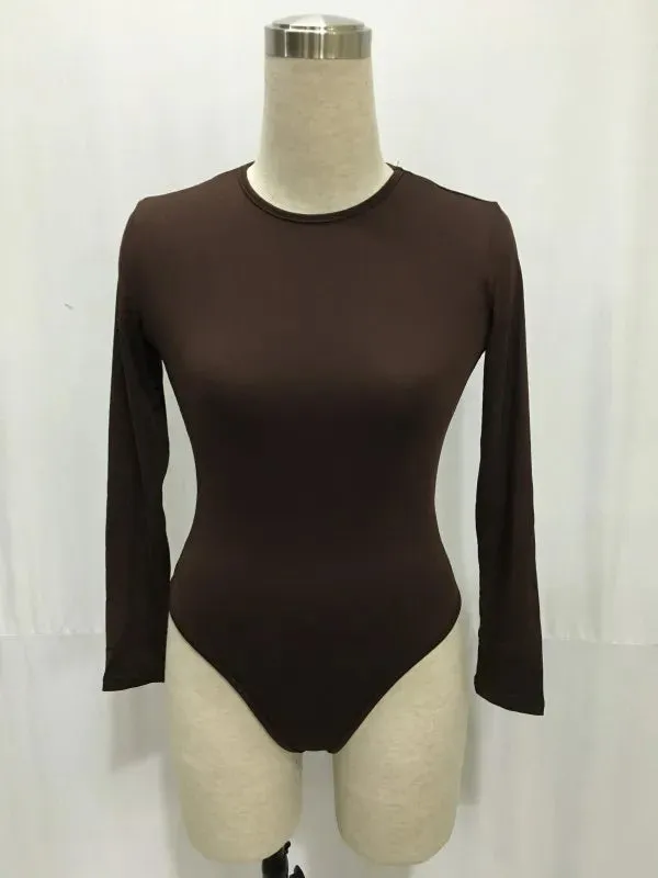 Lady Glams Versatile Long Sleeve O-Neck Bodysuit