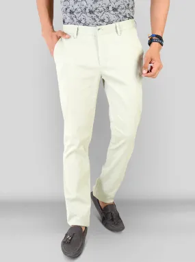 Light Green Self Textured Super Slim Fit Chinos | Greenfibre