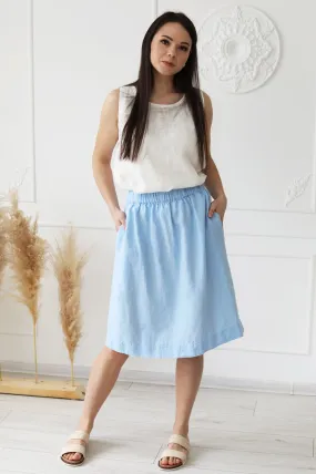 Linen midi skirt Naomi