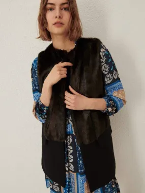 Marella RESEDA Gilet With Faux Fur 61560115 002