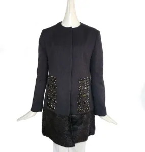 MARNI CHARCOAL EMBELLISHED COAT (42)