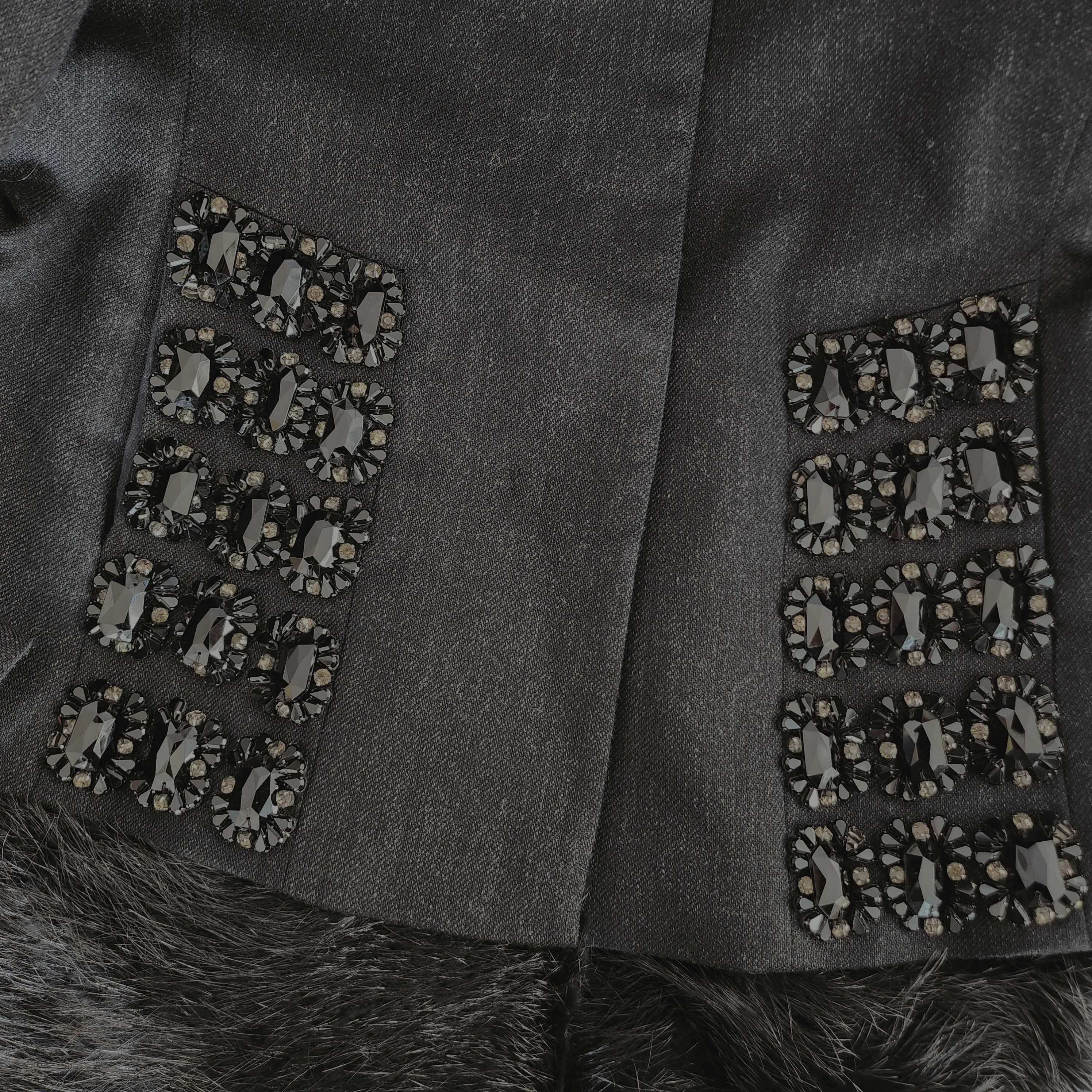MARNI CHARCOAL EMBELLISHED COAT (42)