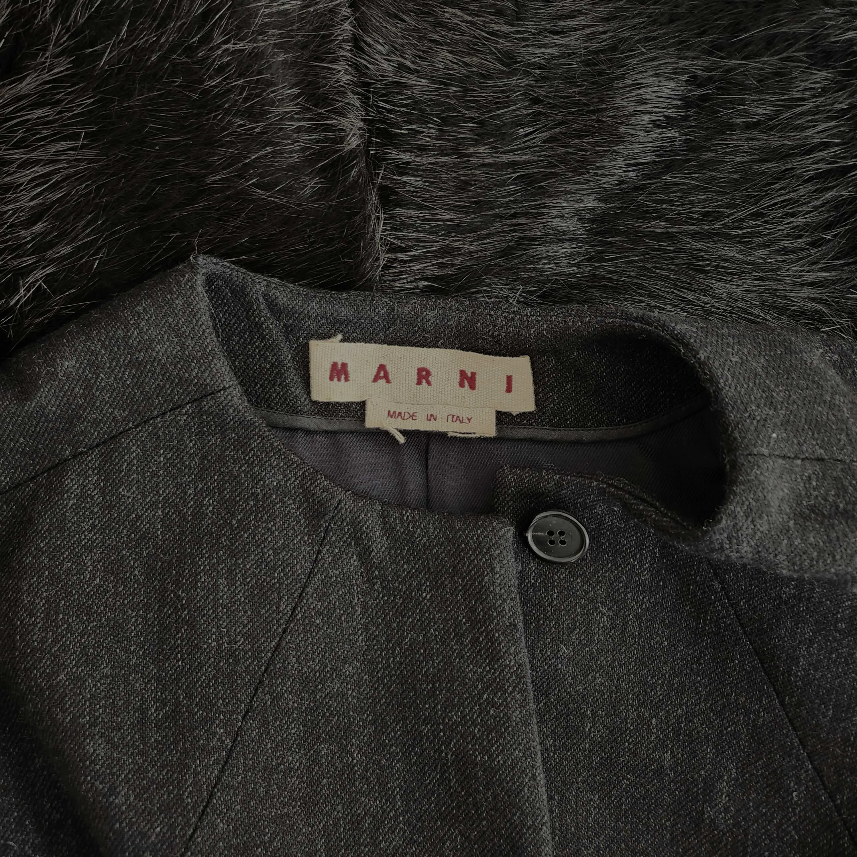 MARNI CHARCOAL EMBELLISHED COAT (42)