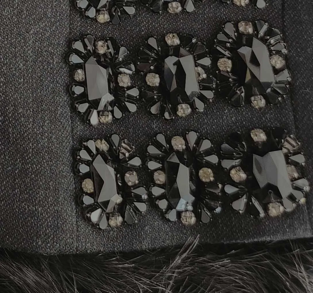 MARNI CHARCOAL EMBELLISHED COAT (42)