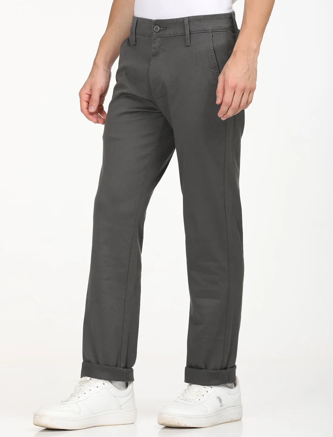 Men's Charcoal Grey Slim Fit Chinos