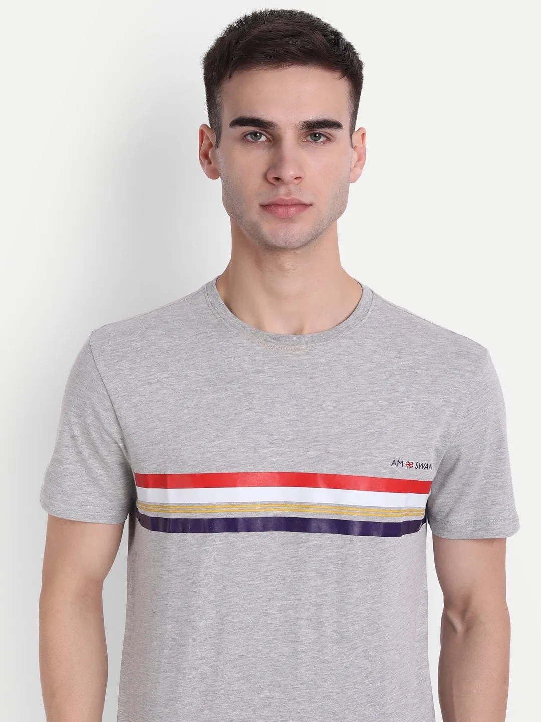 Mens Cotton Rich Graphic Half  Sleeve Crew Neck T-Shirts