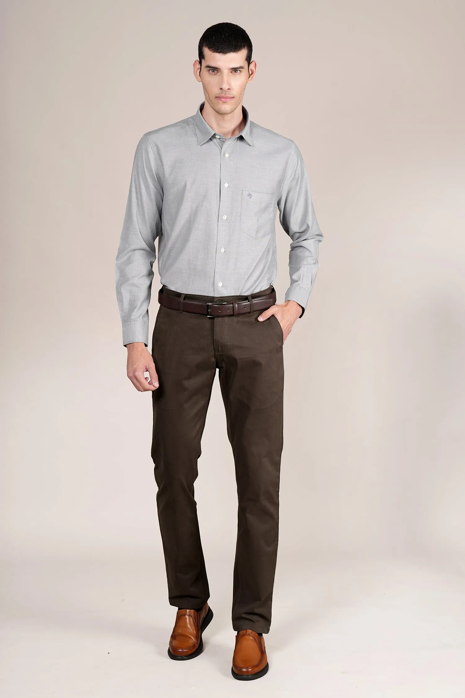 Men's Military Solid Non-Pleated Casual Trouser