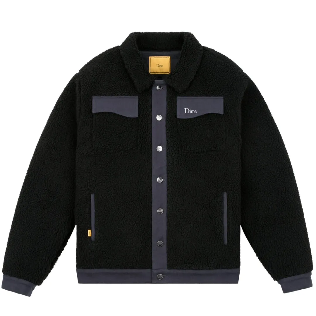 Sherpa Denim Jacket - Black