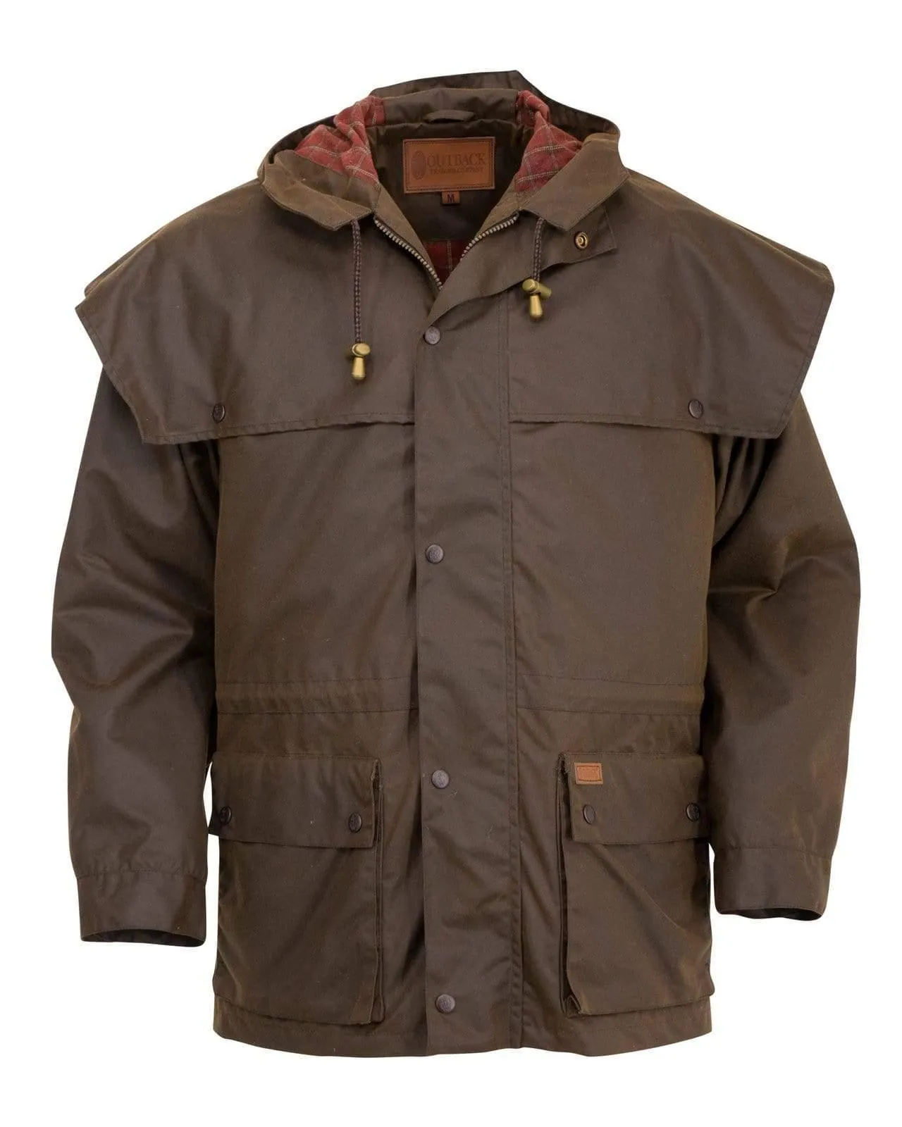 Swagman Waterproof Brown Oilskin Jacket with Storm Flap & Hood 2100