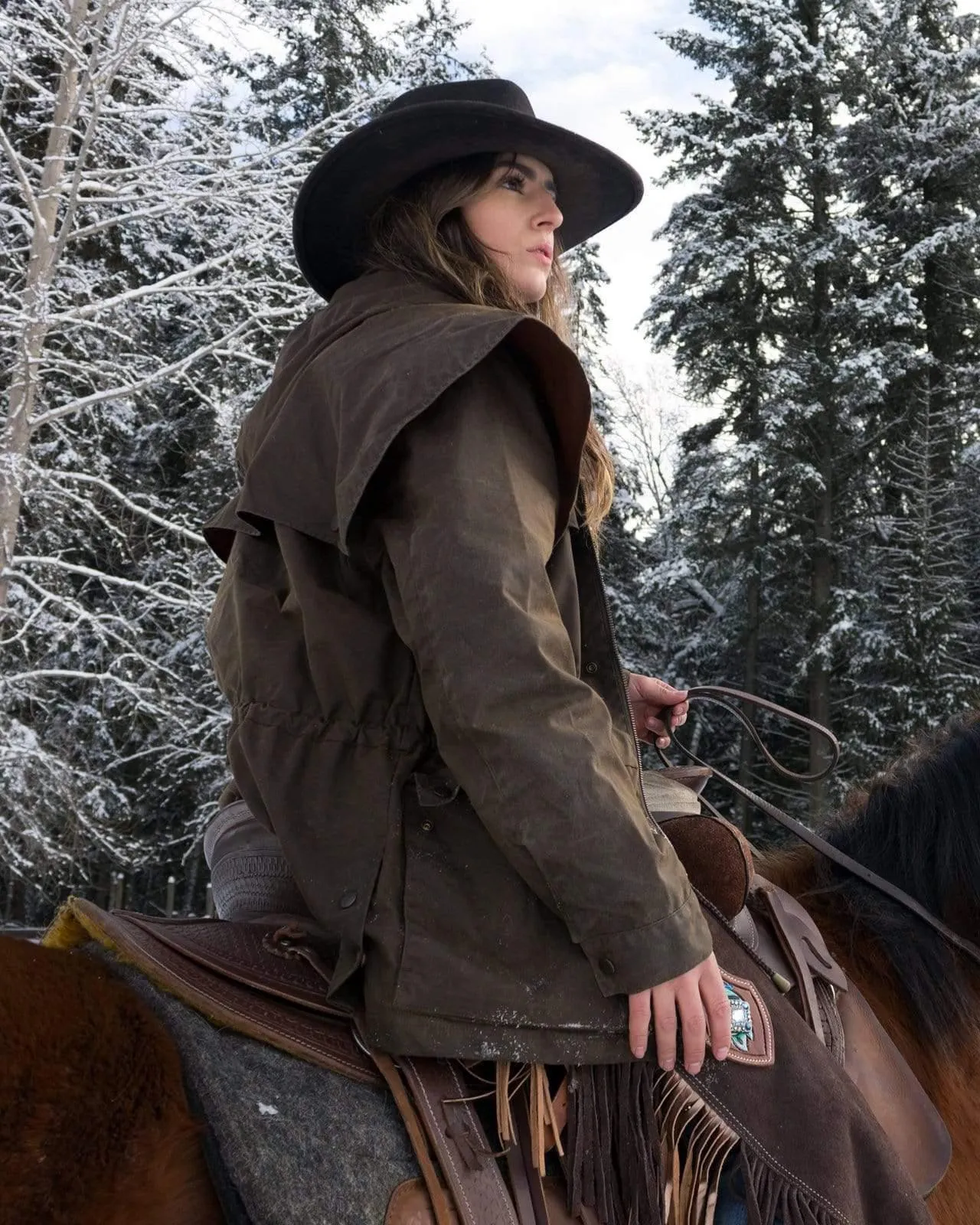 Swagman Waterproof Brown Oilskin Jacket with Storm Flap & Hood 2100