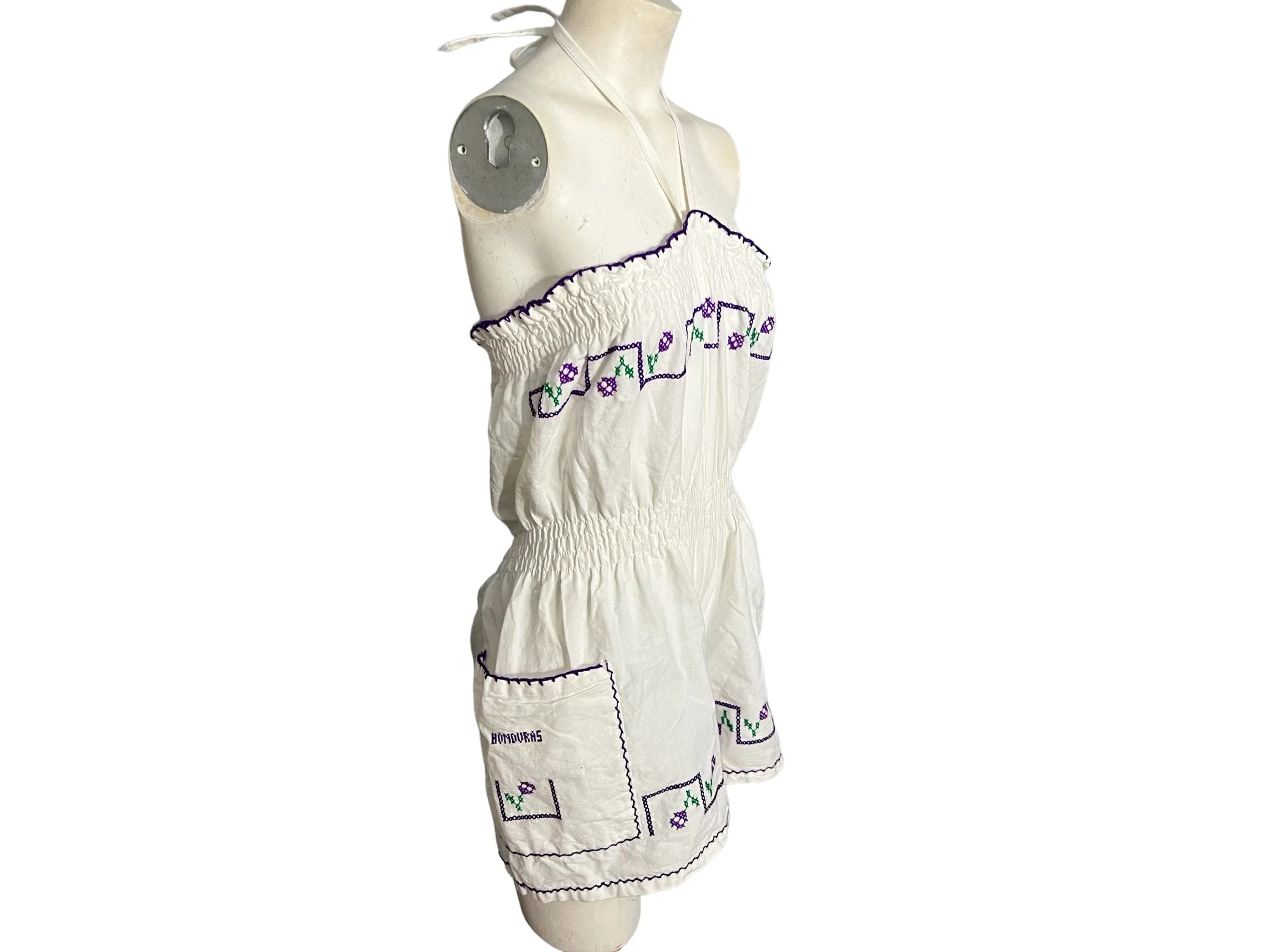 Vintage embroidered romper S