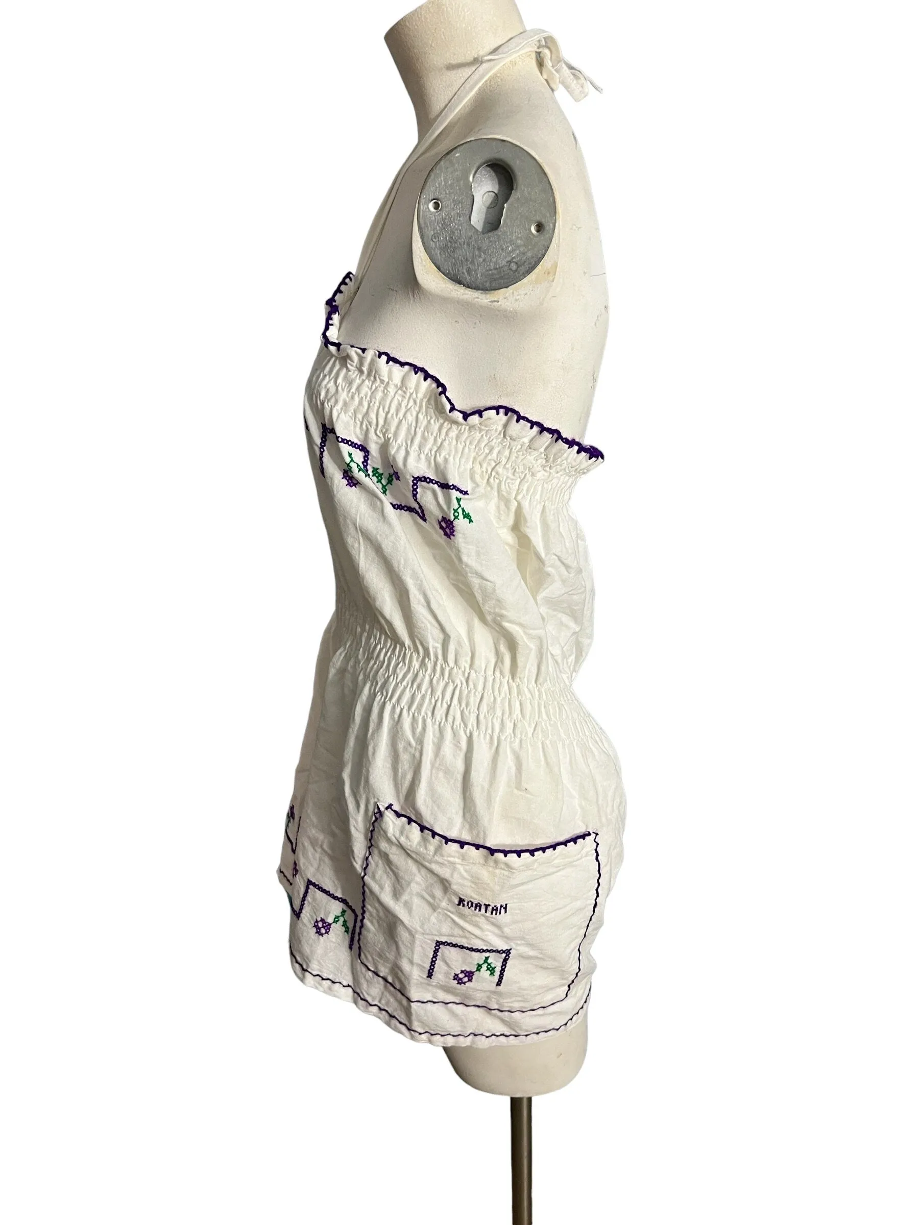 Vintage embroidered romper S
