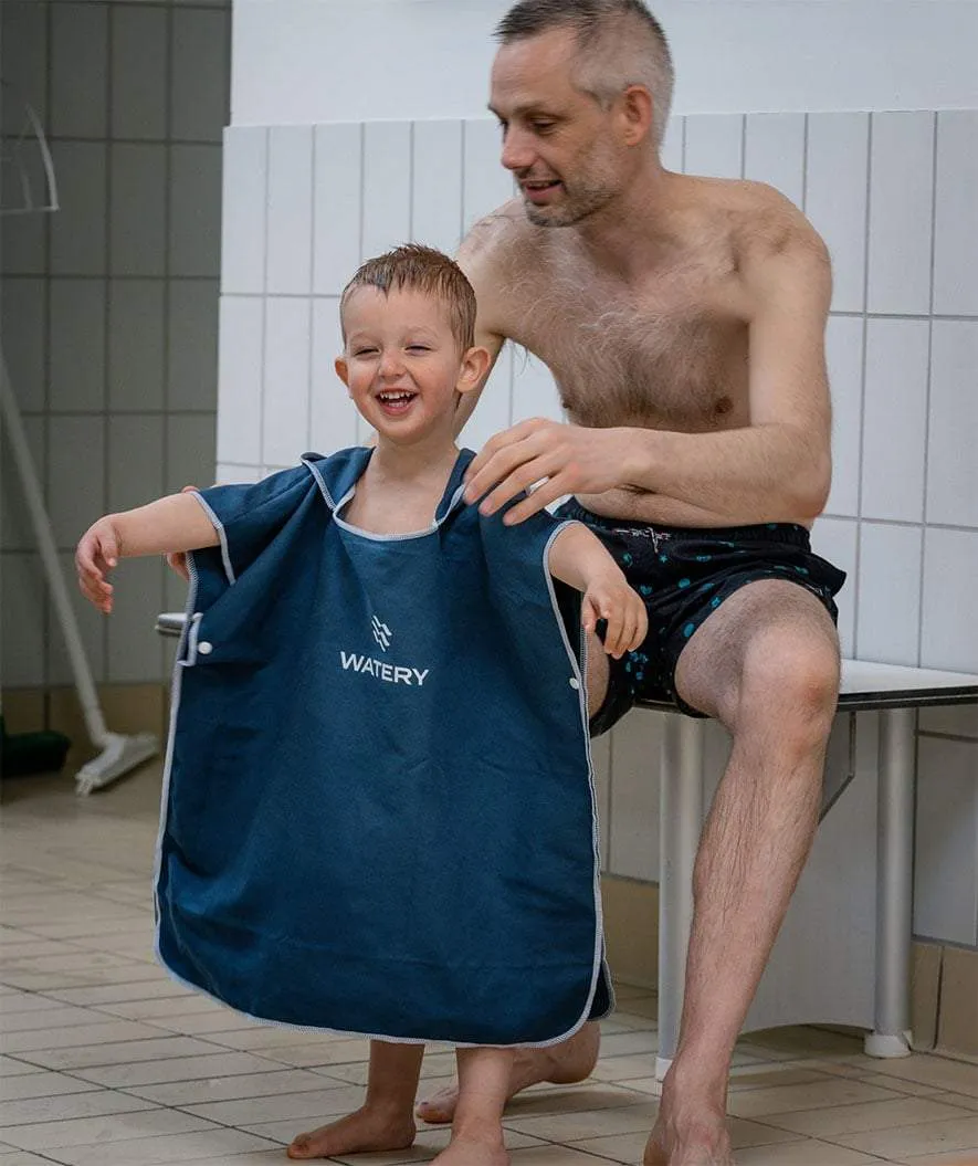 Watery badeponcho til børn - Microfiber - Lilla