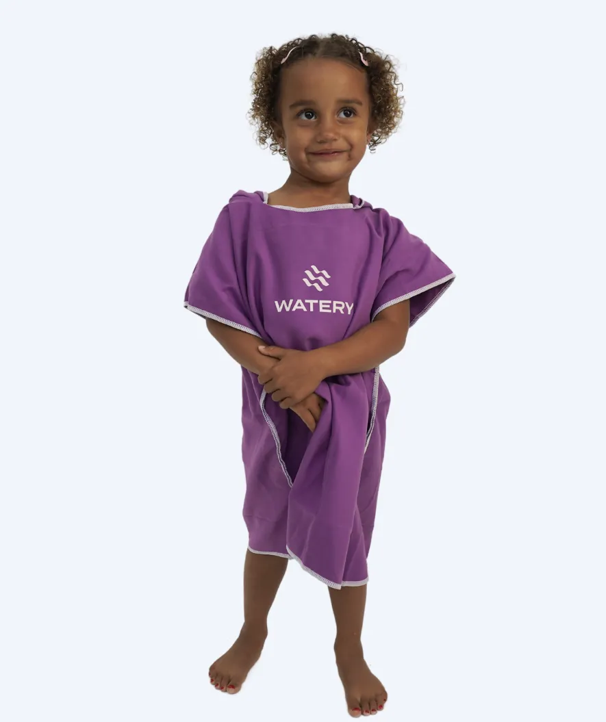 Watery badeponcho til børn - Microfiber - Lilla