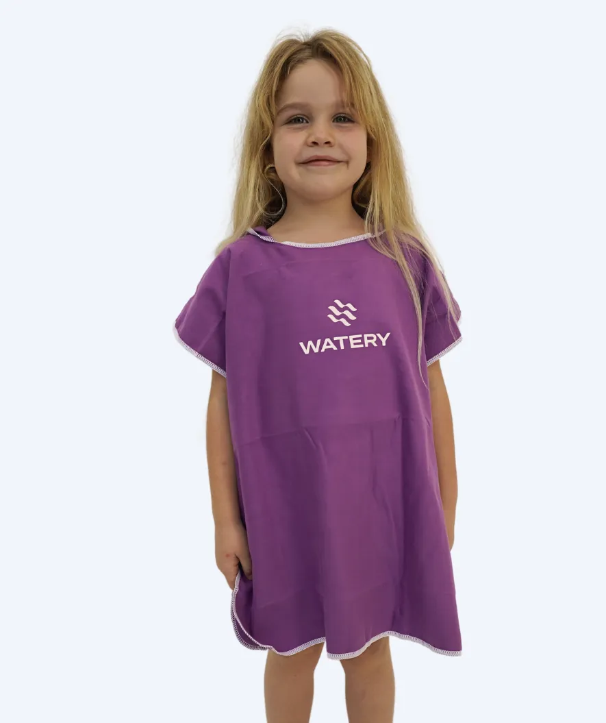 Watery badeponcho til børn - Microfiber - Lilla