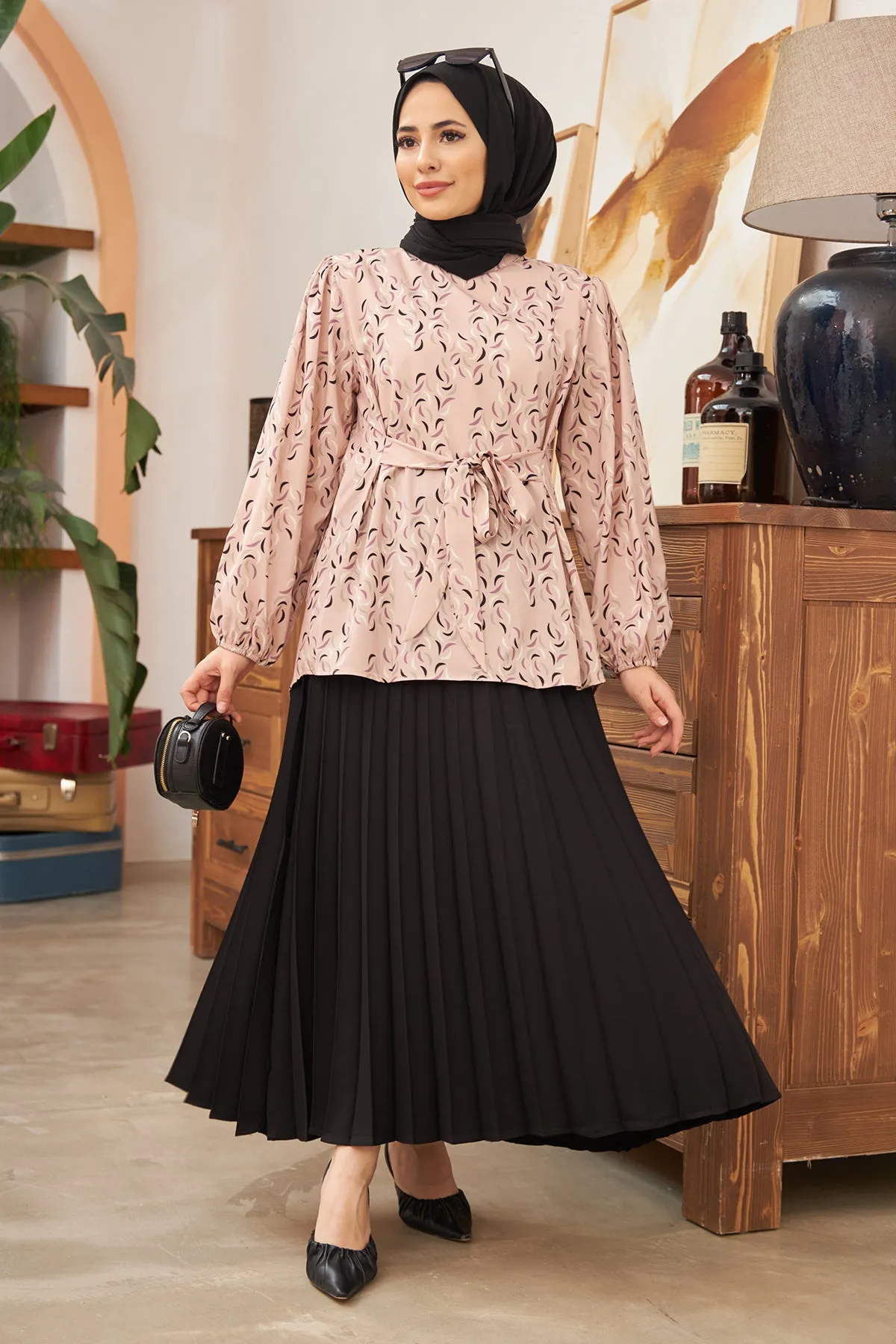 ZRF Women Patterned Skirt Suit - Beige - French Valley